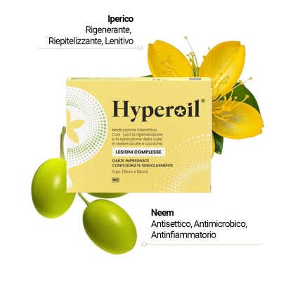 HYPEROIL GARZE MED.10X10 CONF.5 LESIONI COMPLESSE