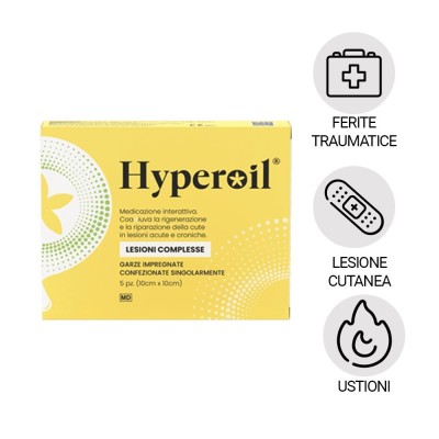 HYPEROIL GARZE MED.10X10 CONF.5 LESIONI COMPLESSE
