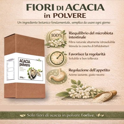 FORLIVE Fiori di Acacia in Polvere 200 gr