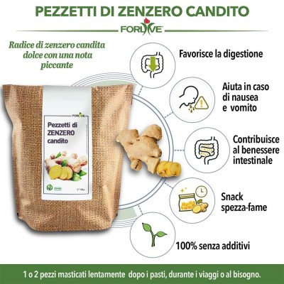 FORLIVE Pezzetti di Zenzero Candito 1000 GR